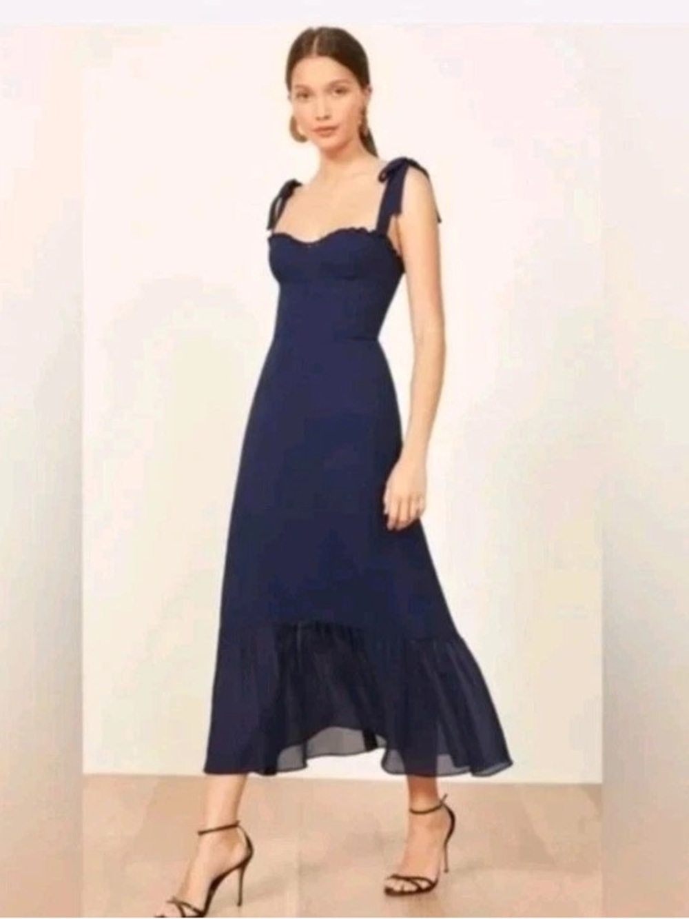 Reformation Nikita midi dress navy blue
